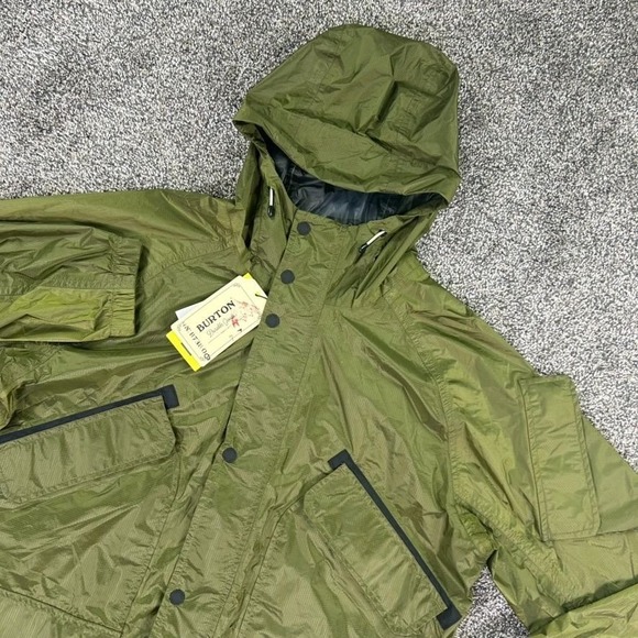 NEW Burton MB Carrigan Jacket Mens Medium Olive Branch Hooded Waterproof Thin